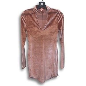 Pink Velvet Bodycon Mini Dress